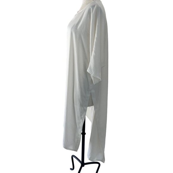 Nrk by Anarkh Womens Dress Size Small White Tunic High Low Side Slit Crew Neck - Picture 3 of 7